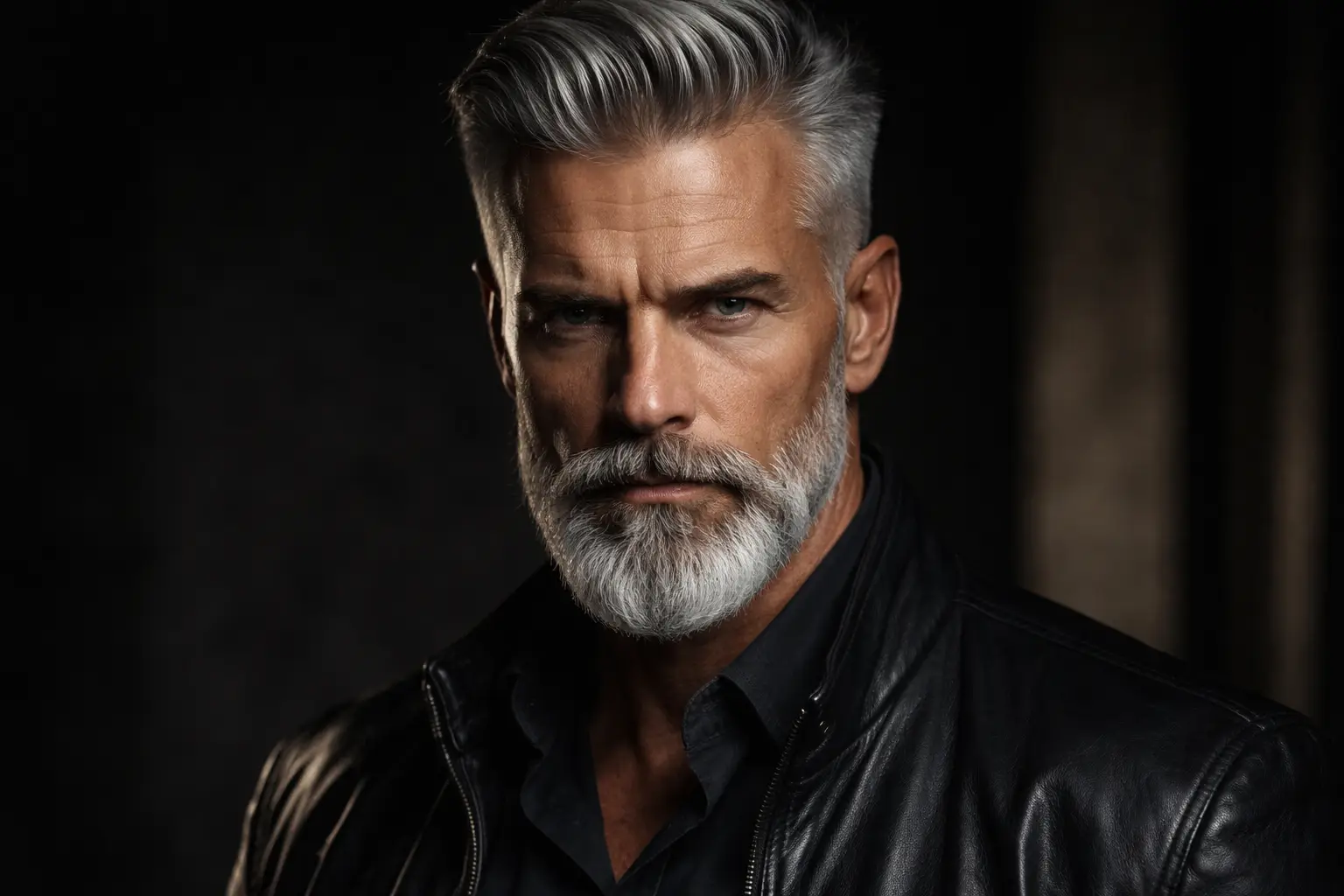 Grey Beard with Sharp Lines