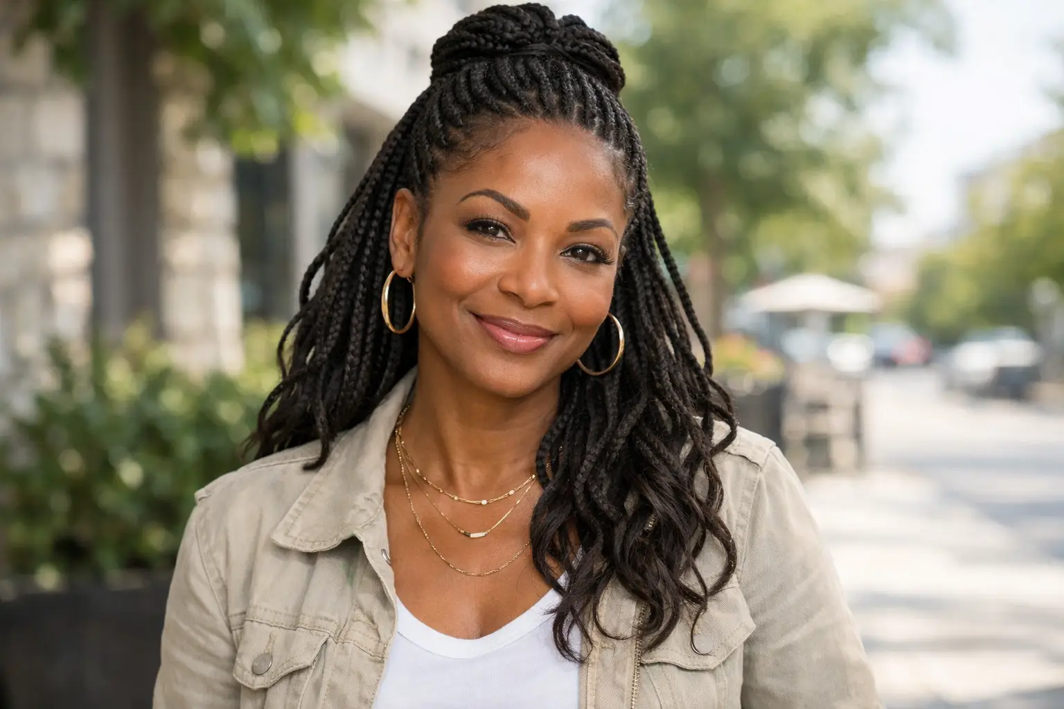 Half Up Half Down Braids Style