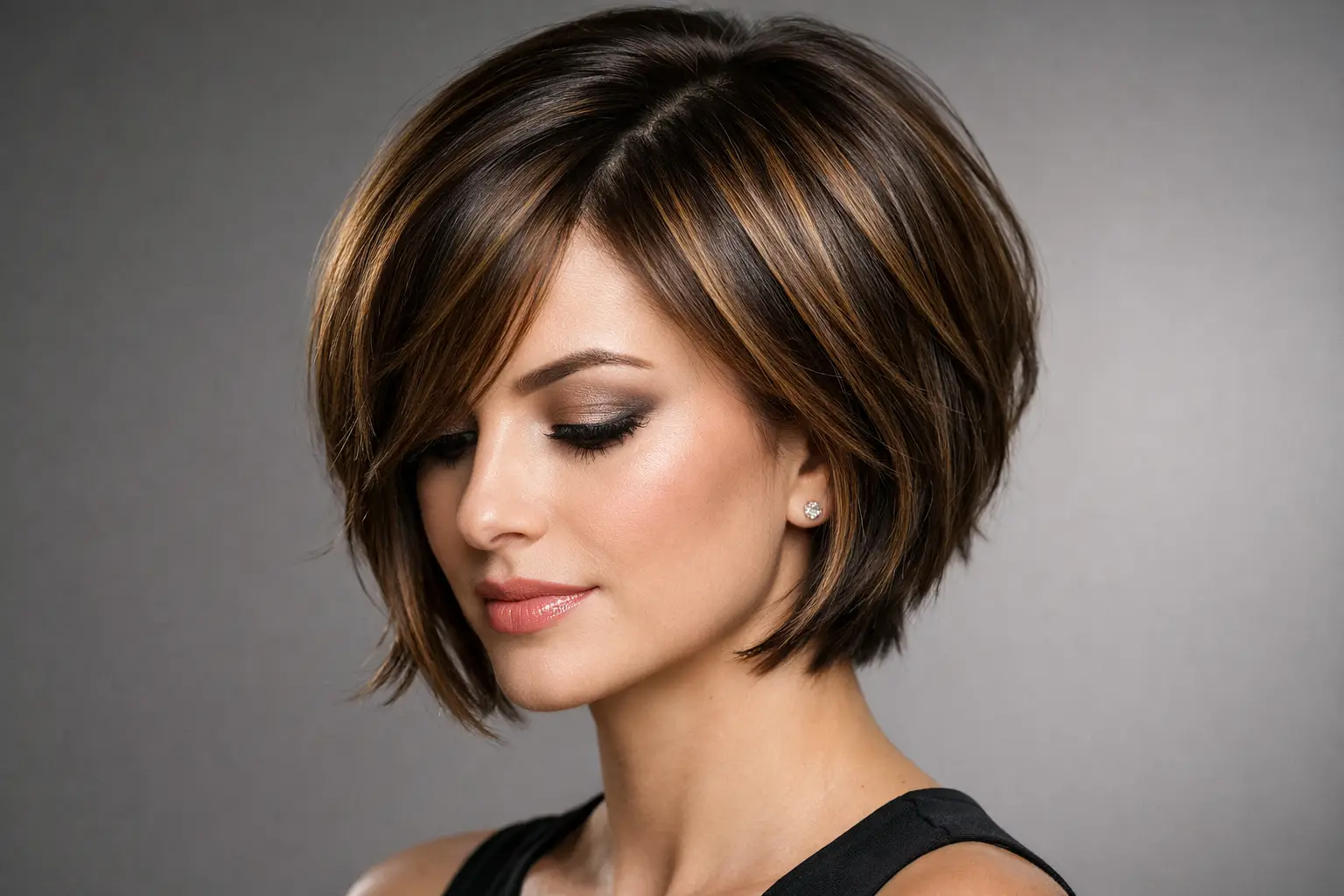 Layered Bob with Highlights