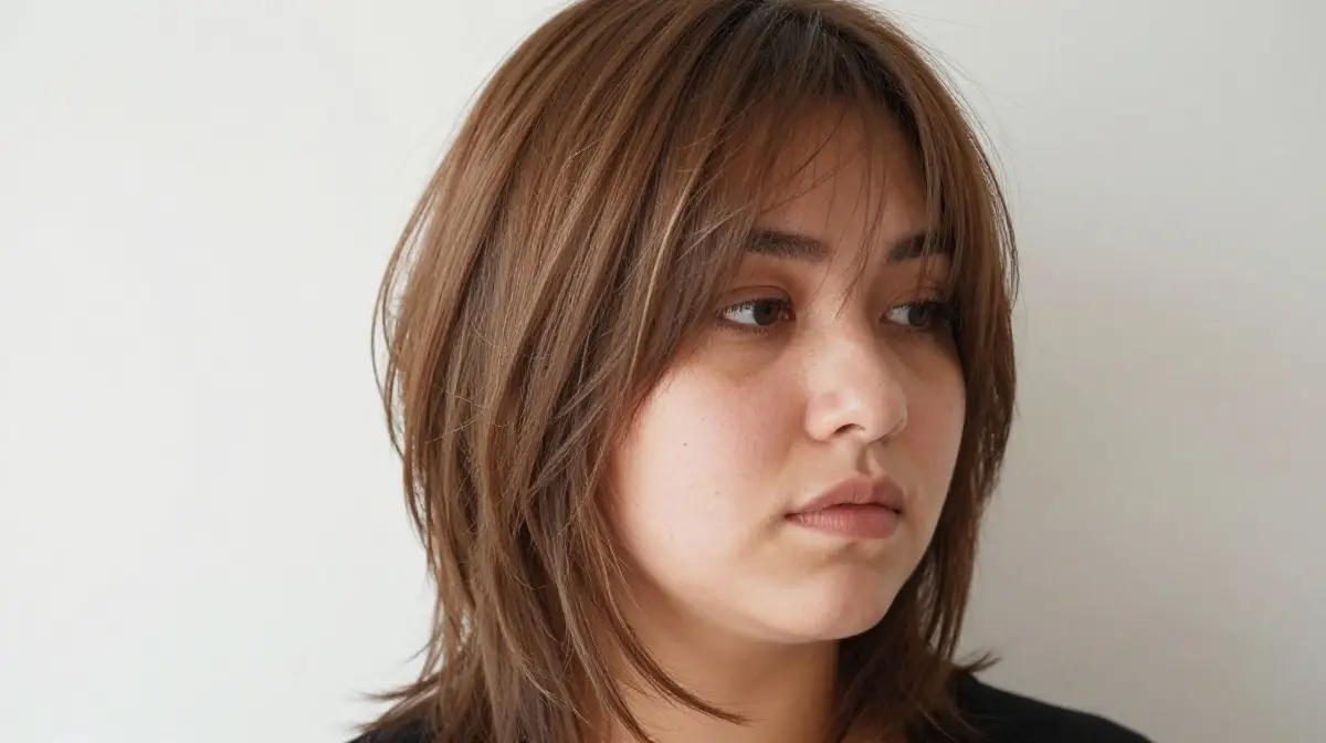 Layered Medium Hair with Wispy Bangs