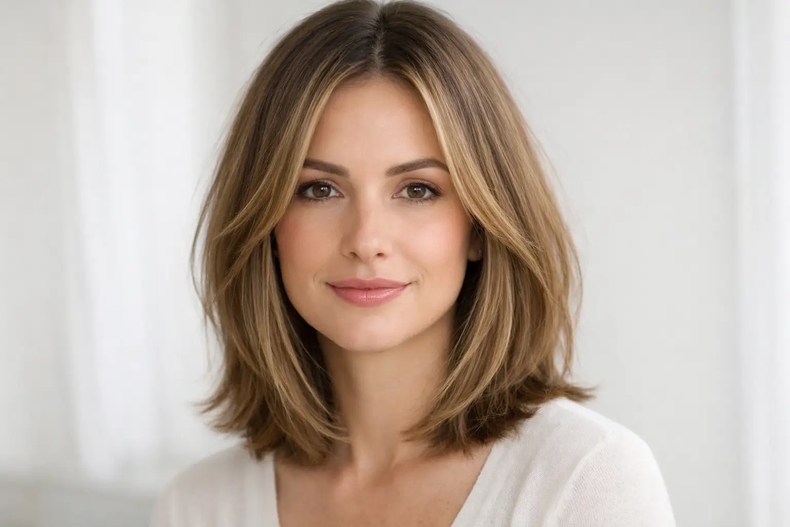 Lob with Face Framing Layers