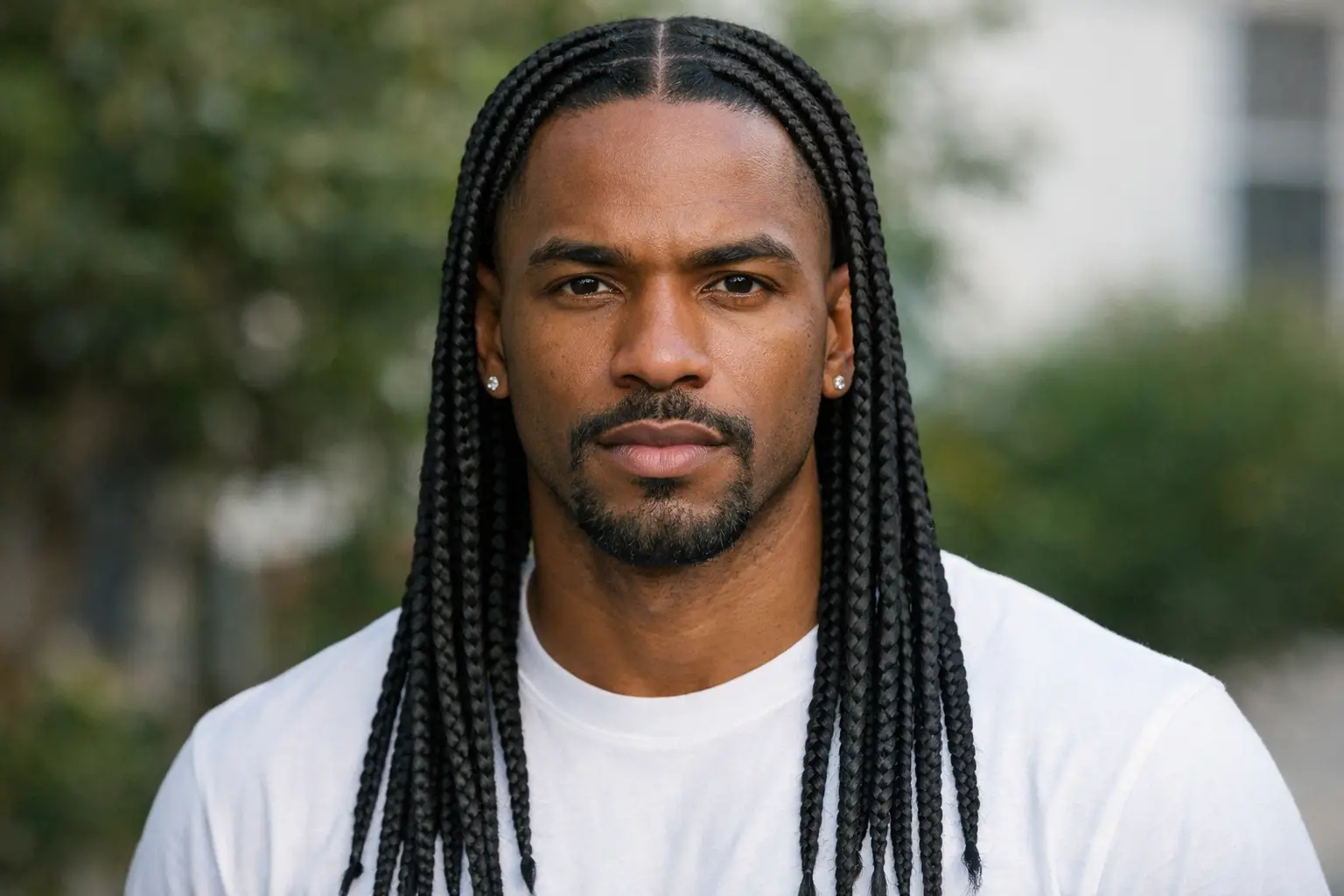 Long Braids with Middle Part