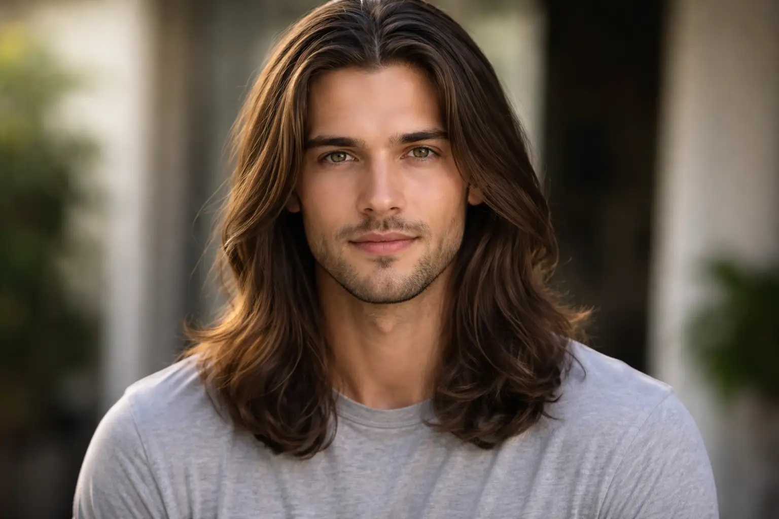 Long Hair with Middle Part