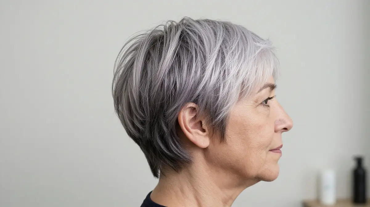 Long Pixie with Silver Hair