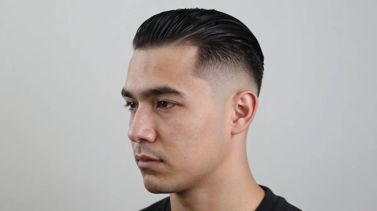 Low Skin Fade with Textured Slick Back
