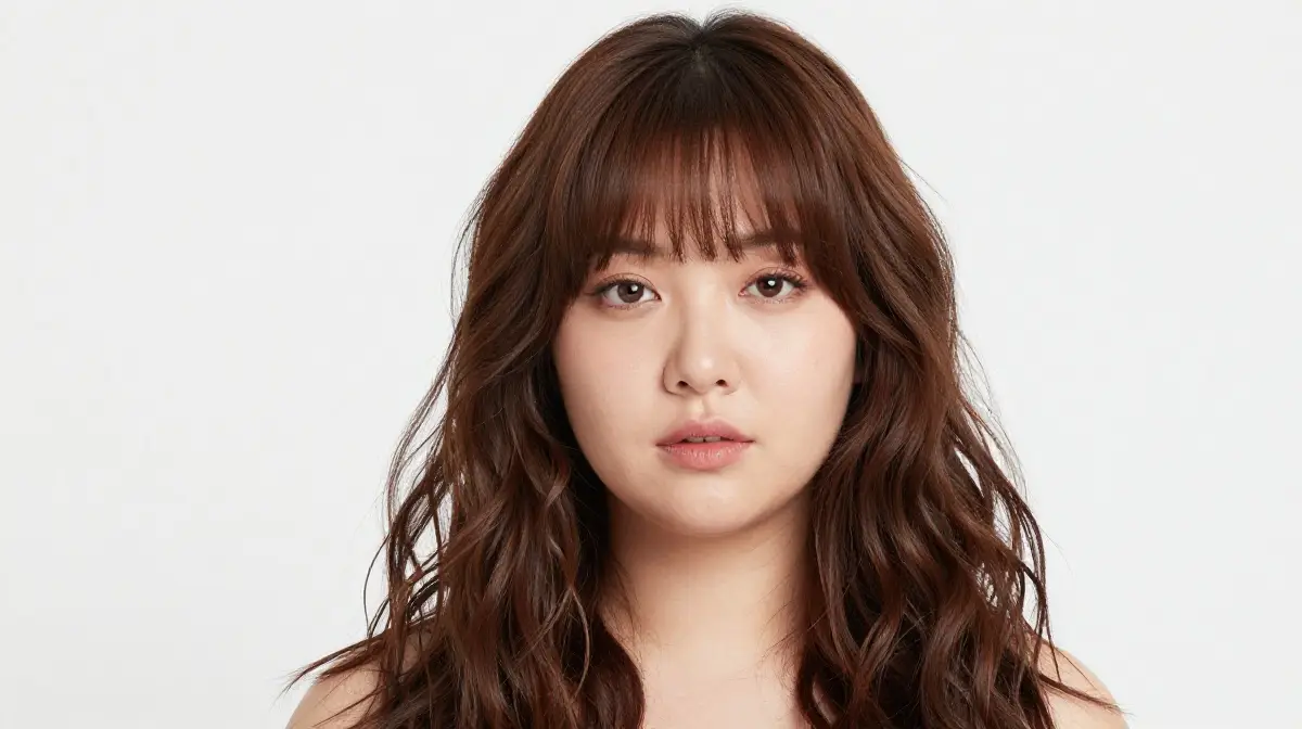 Medium Hair with Curtain Bangs and Waves