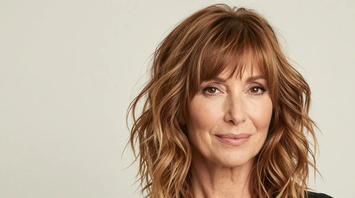 Medium Length Hair with Curtain Bangs and Waves
