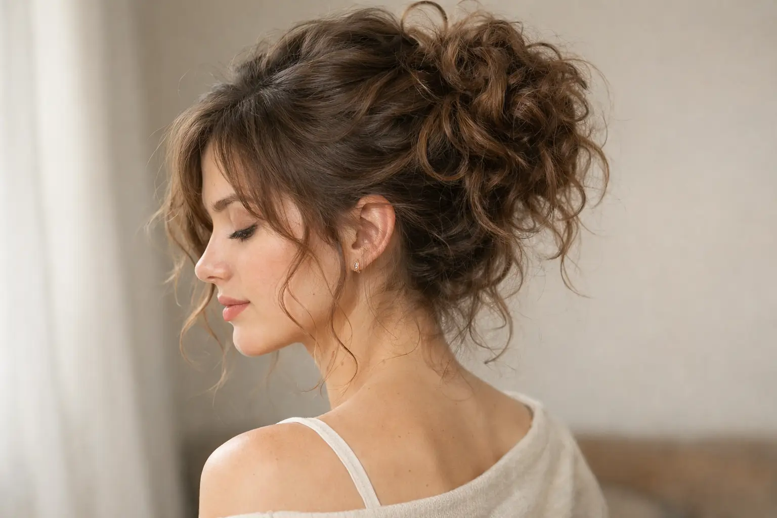 Messy Curly Updo