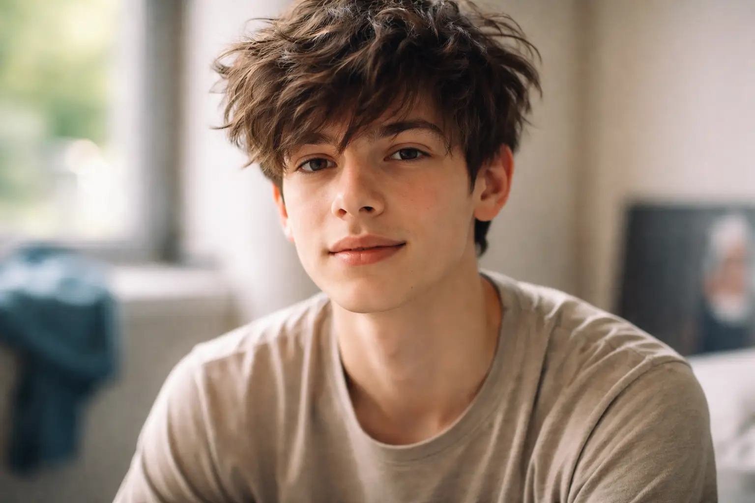 Messy Short Hair Look