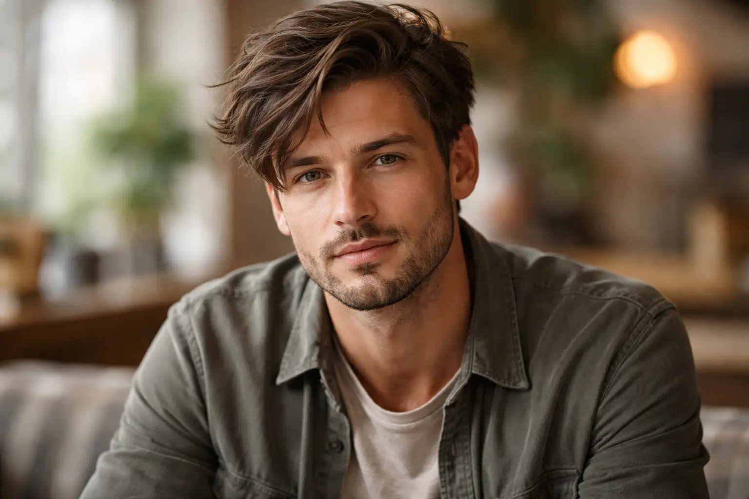 Messy Side Part Look