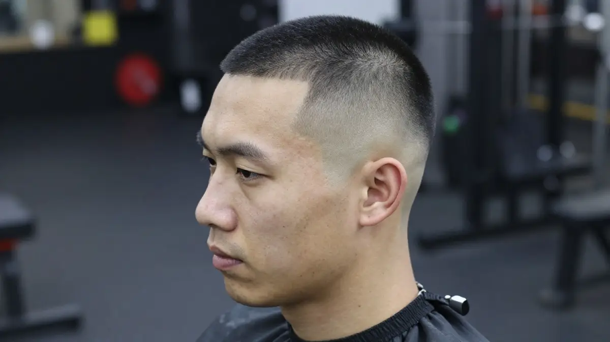 Mid Fade with Buzz Cut Top