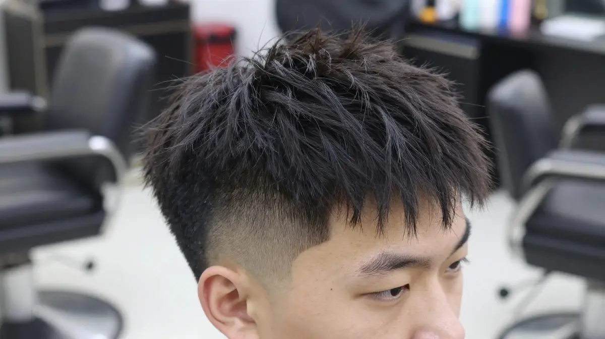 Mid Fade with Messy Textured Top