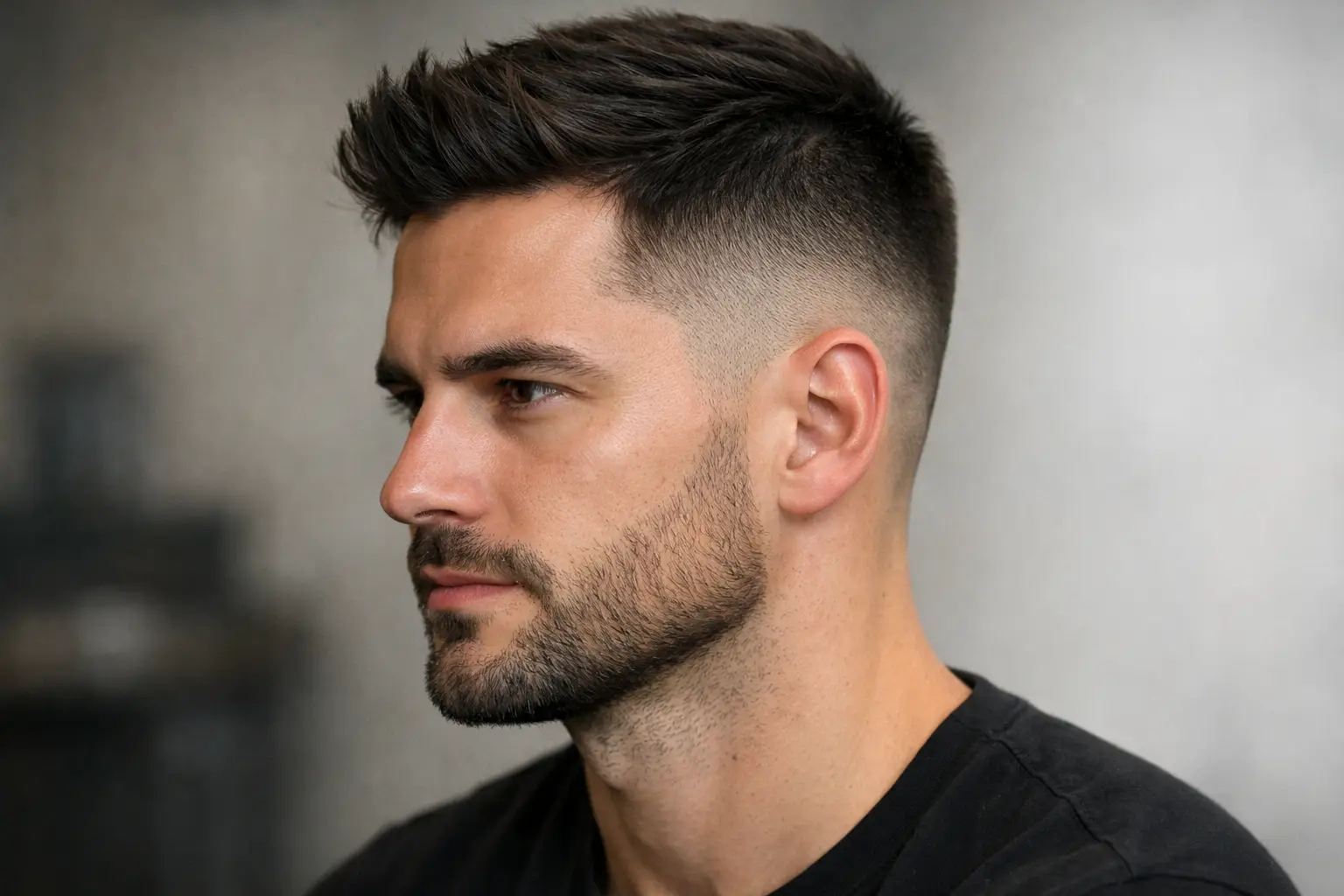 Mid Fade with Short Beard