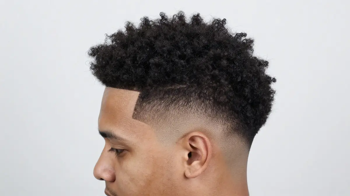 Mid Fade with Textured Afro