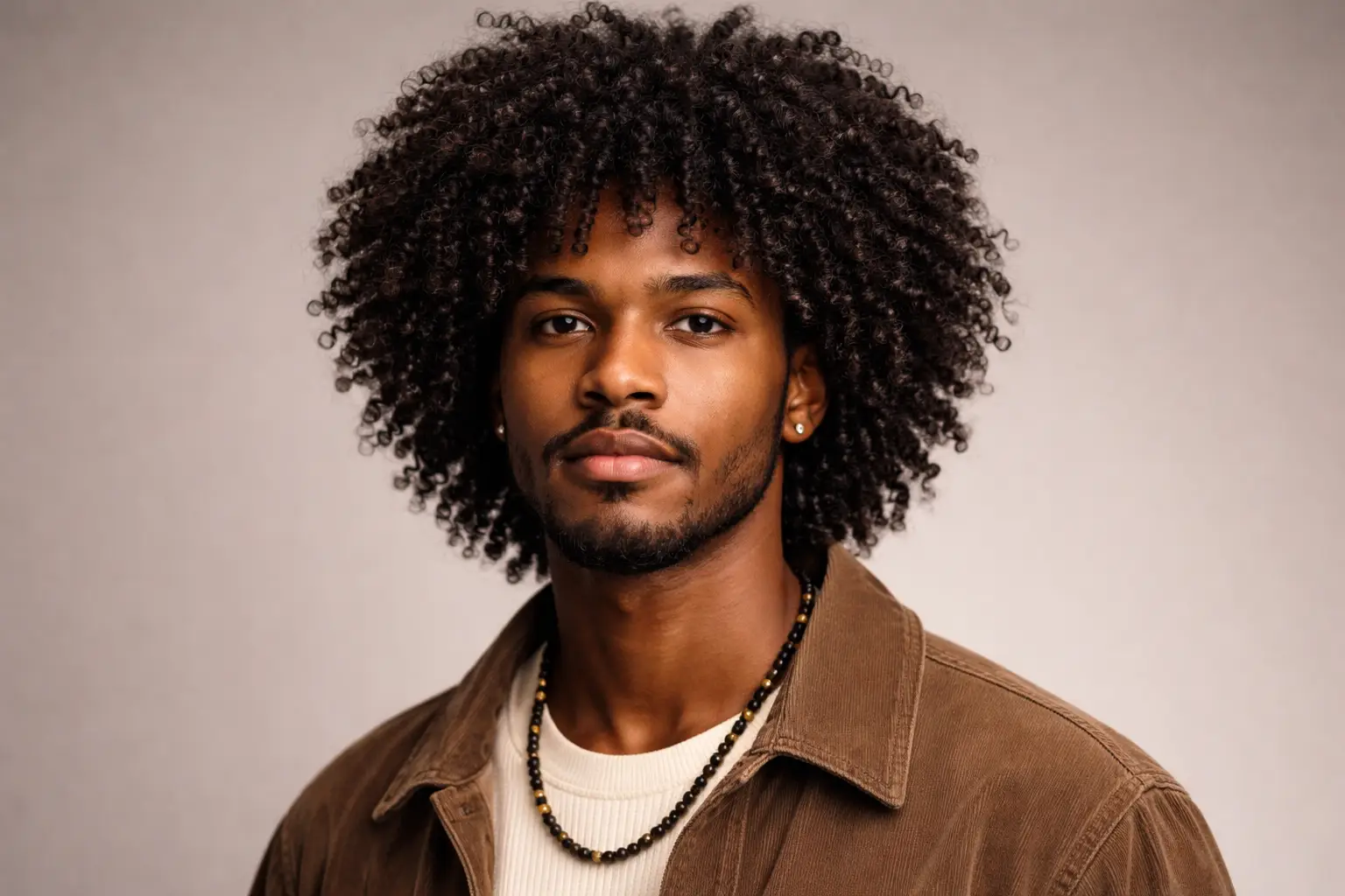 Mid Length Curly Afro