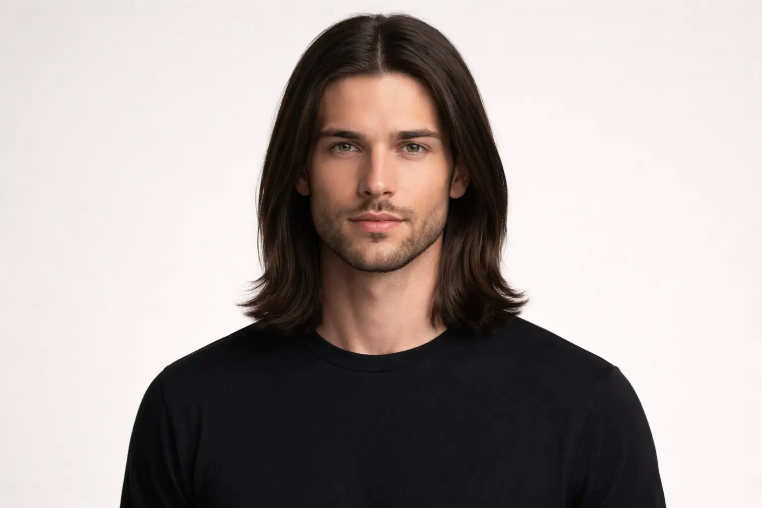 Middle Part Shoulder Length Hair