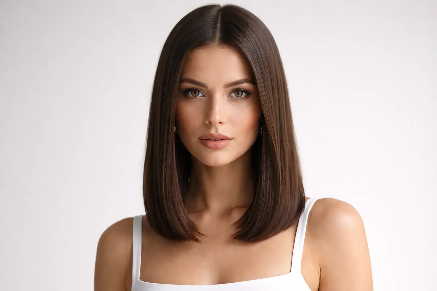 Middle Part Sleek Lob