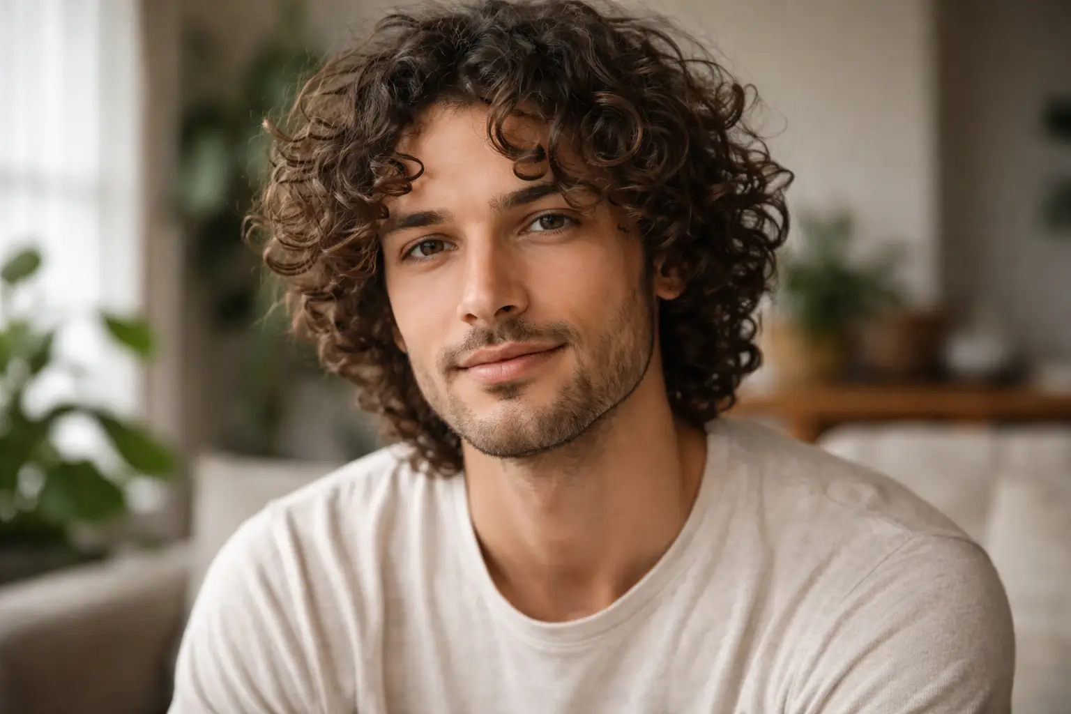 Natural Medium Length Curls