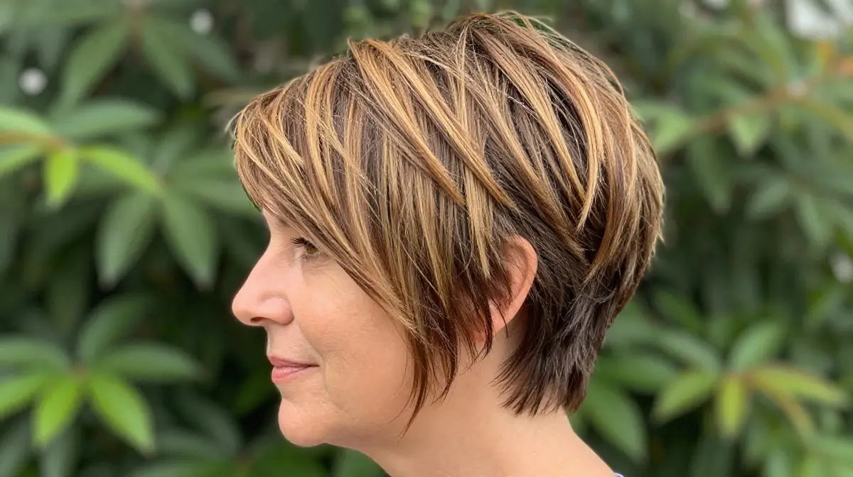 Pixie Cut with Balayage Color