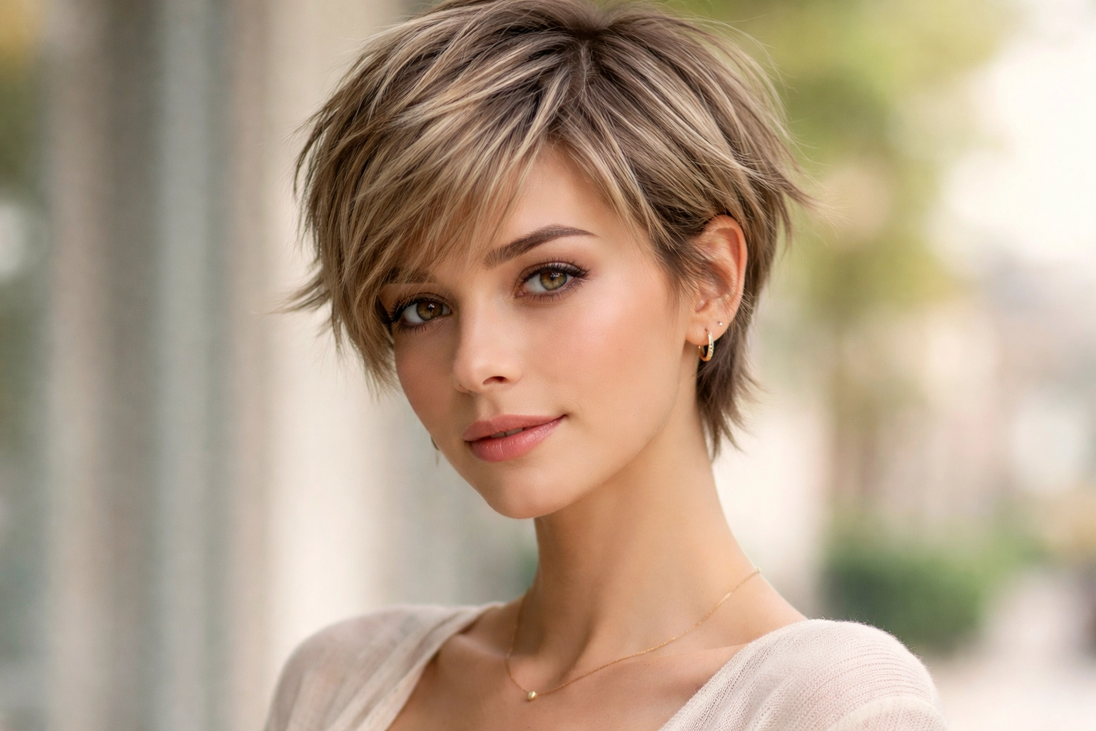 Pixie with Feathered Ends