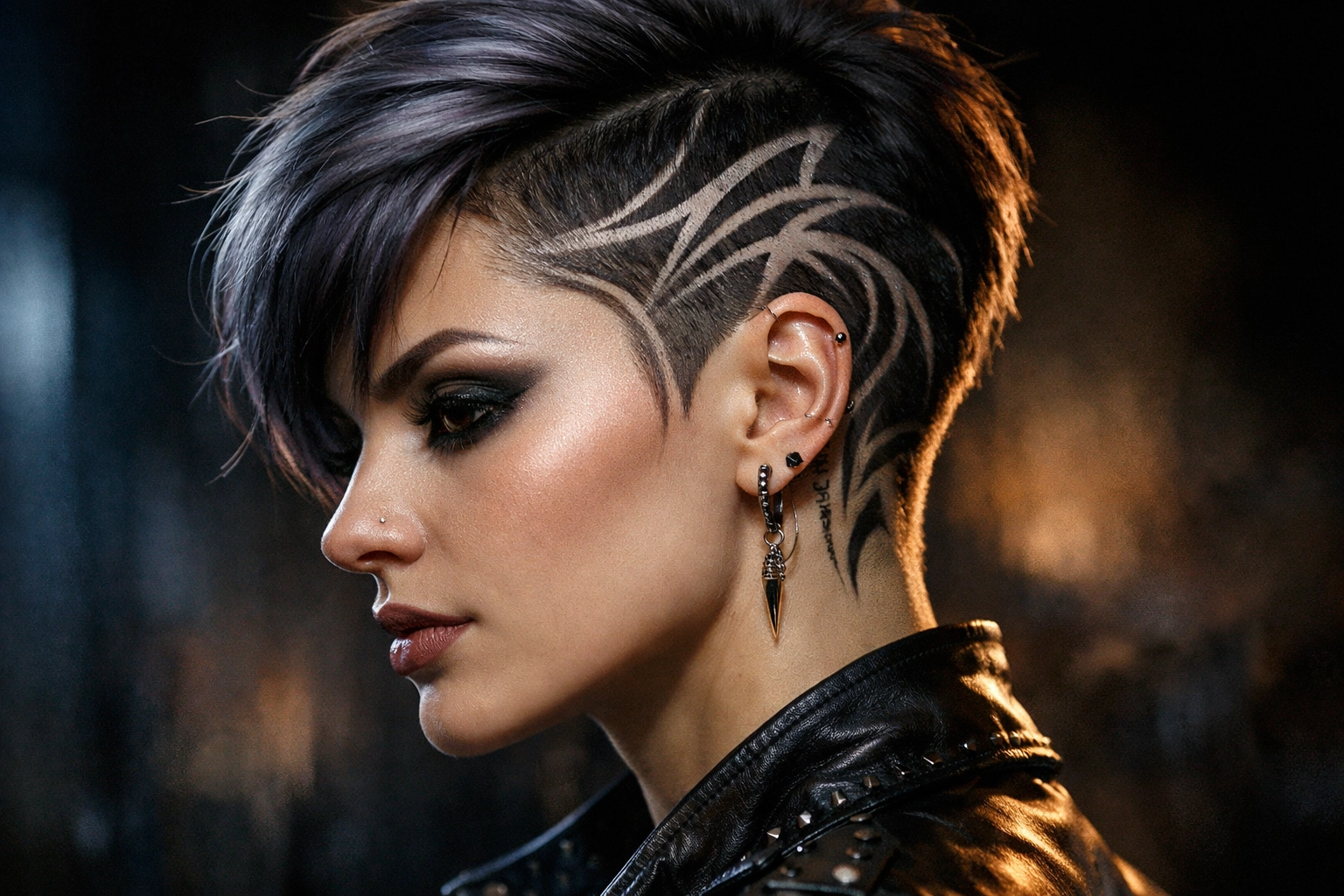 Pixie with Shaved Design