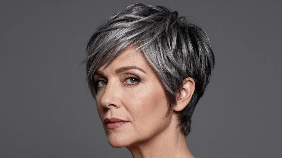 Salt and Pepper Layered Pixie