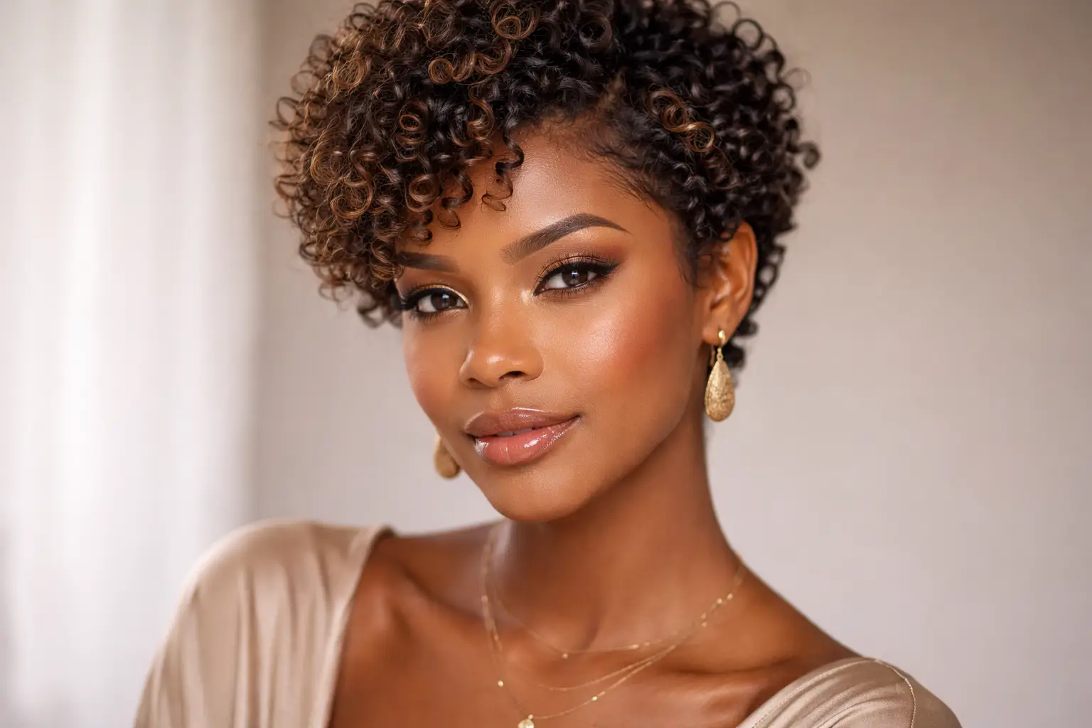 Short Curly with Highlights
