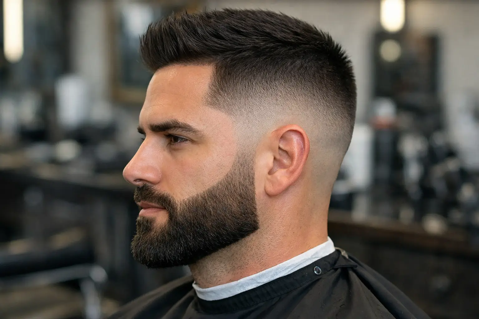 Short Fade with Beard Blend