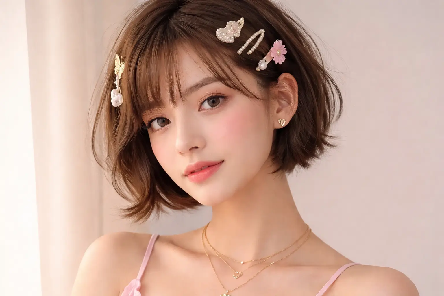 Short Hair with Clips