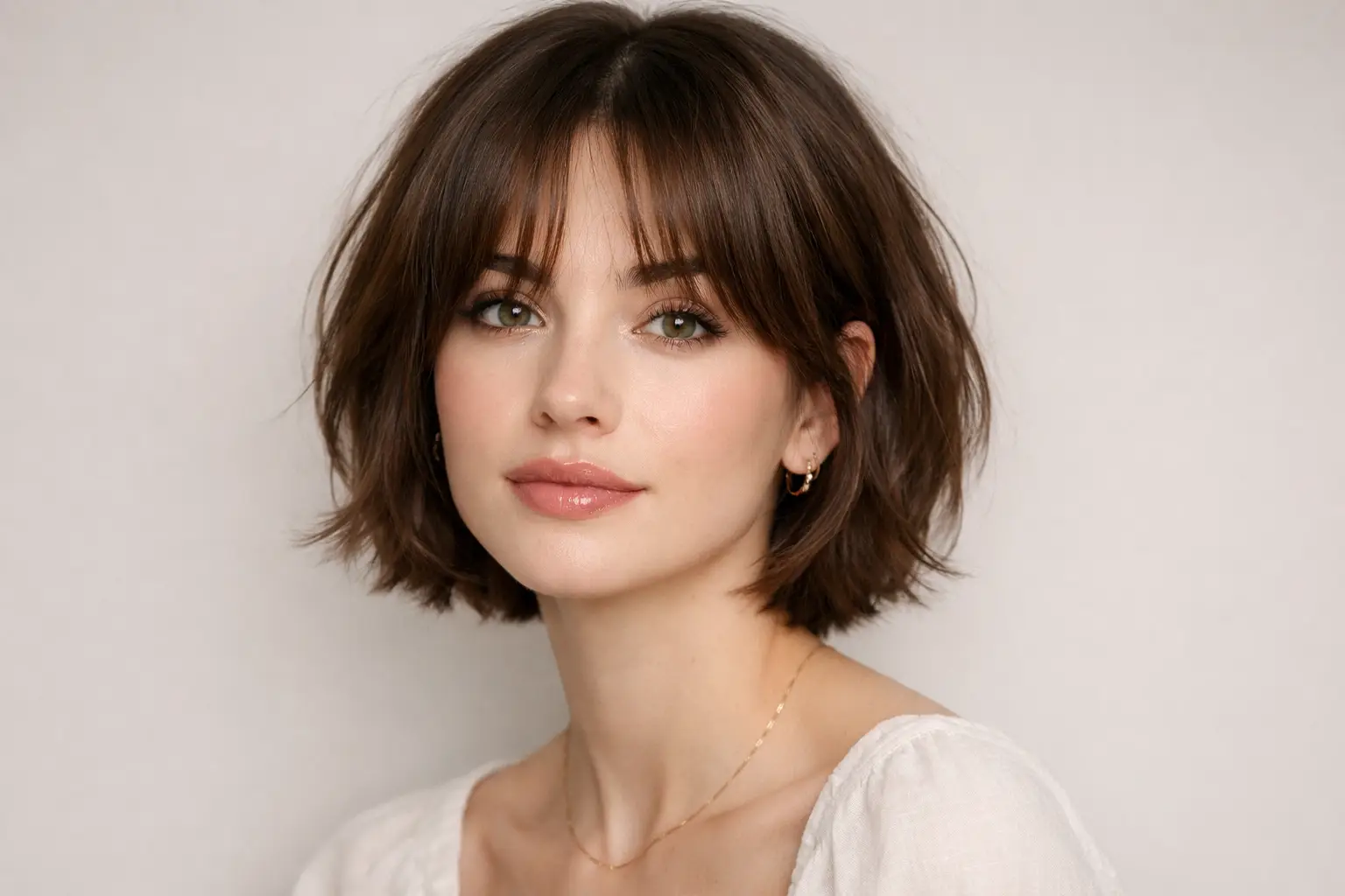 Short Hair with Curtain Bangs
