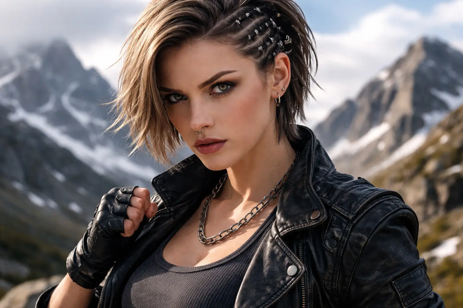 Short Hair with Side Braids