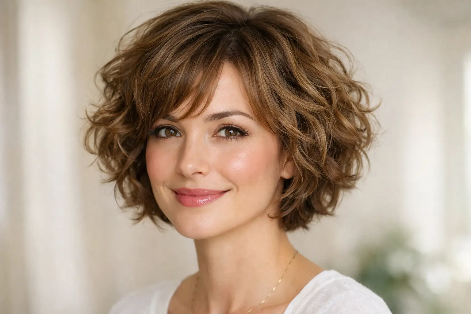 Short Layered Curly Bob