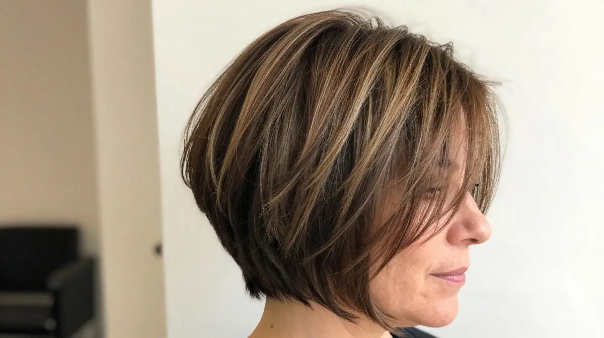 Short Layered Hair with Highlights