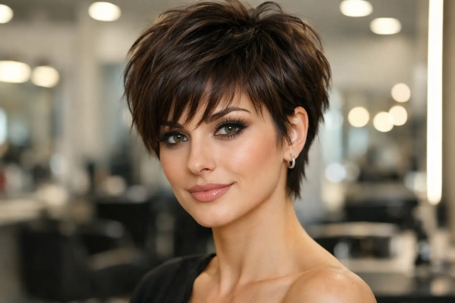 Short Layered Pixie with Bangs