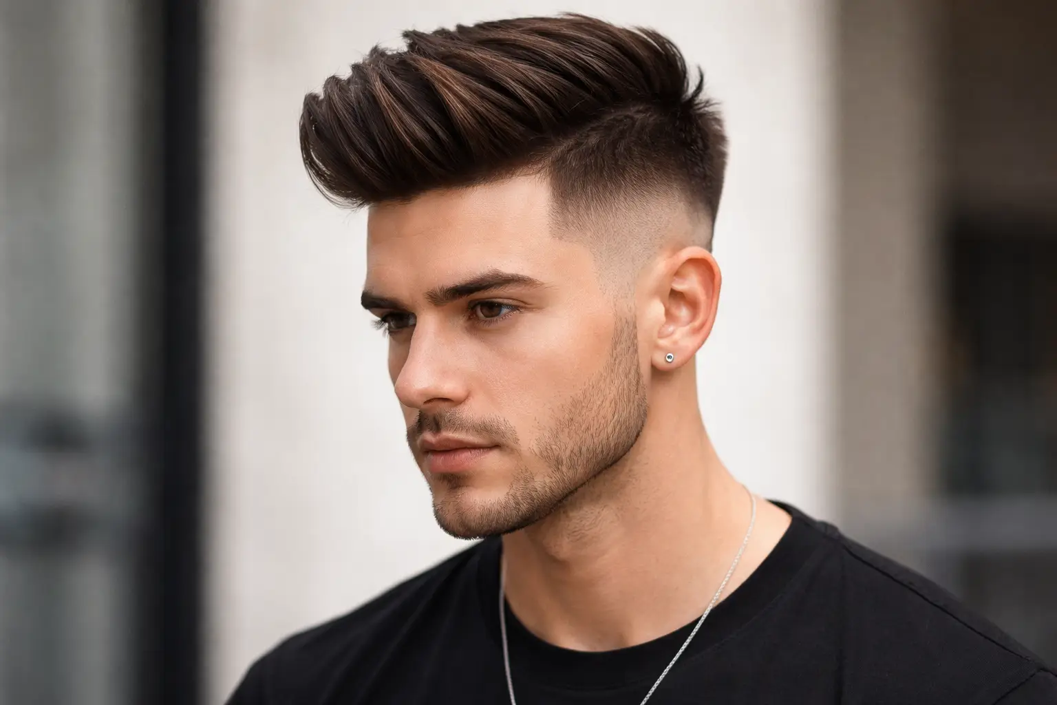 Short Pompadour with Fade