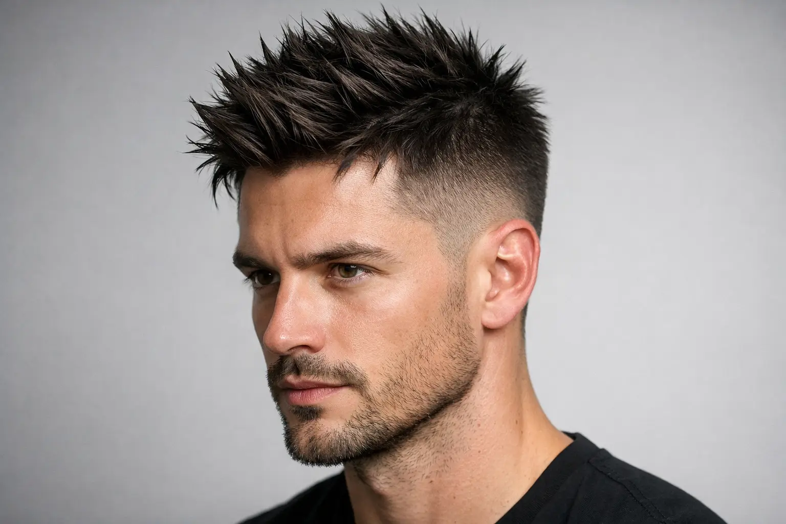 Short Spiky Hair with Fade