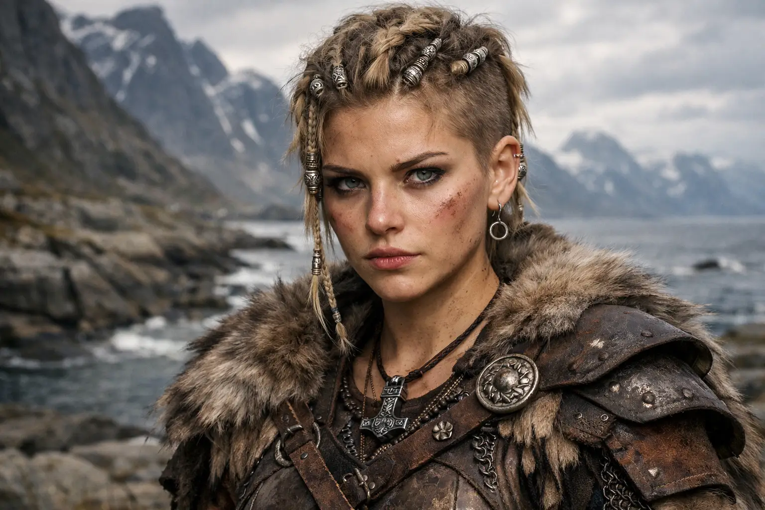 Short Viking Hair with Beads