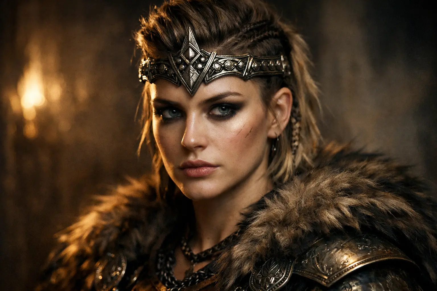 Short Viking Hair with Headpiece