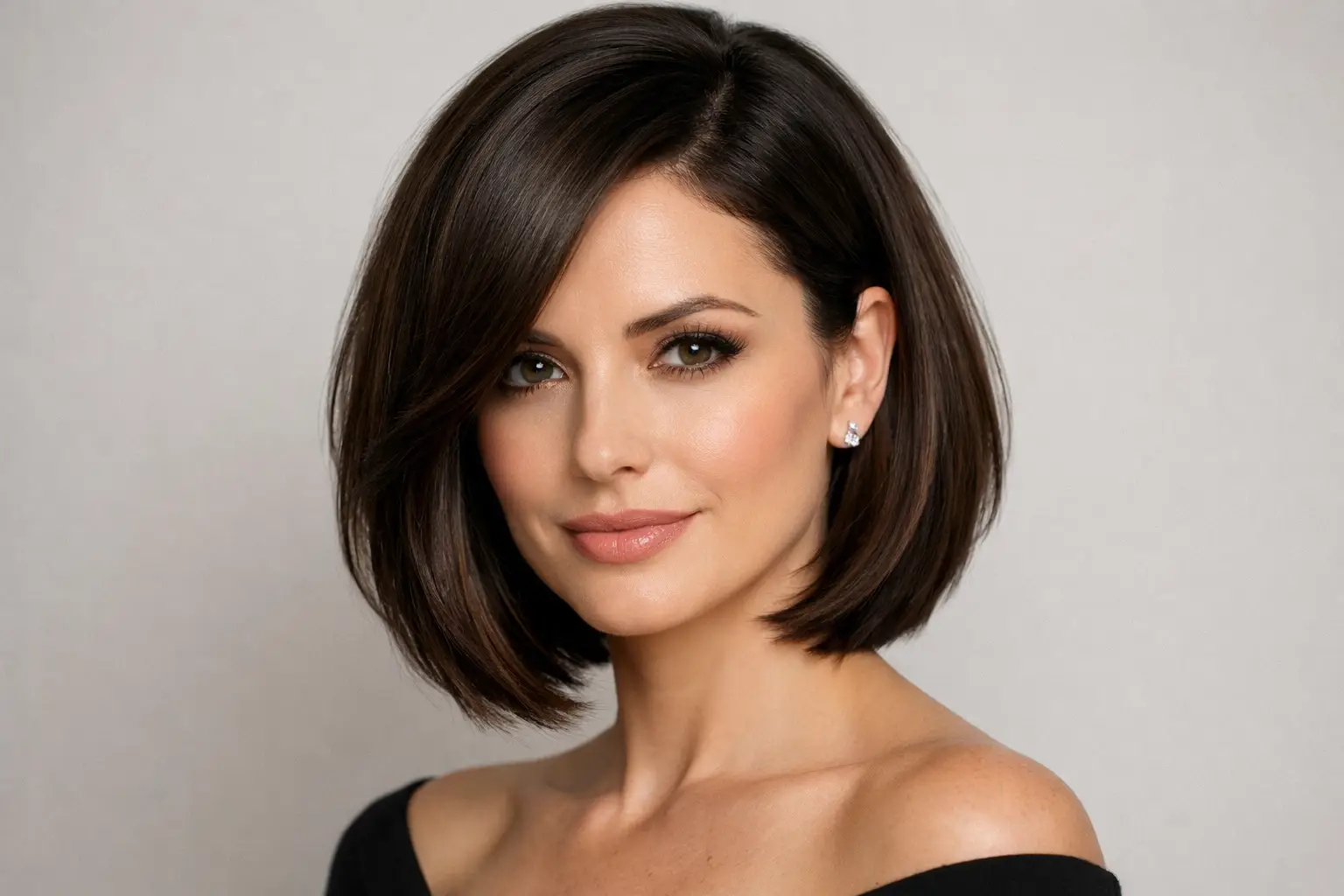 Shoulder Length Bob with Side Part