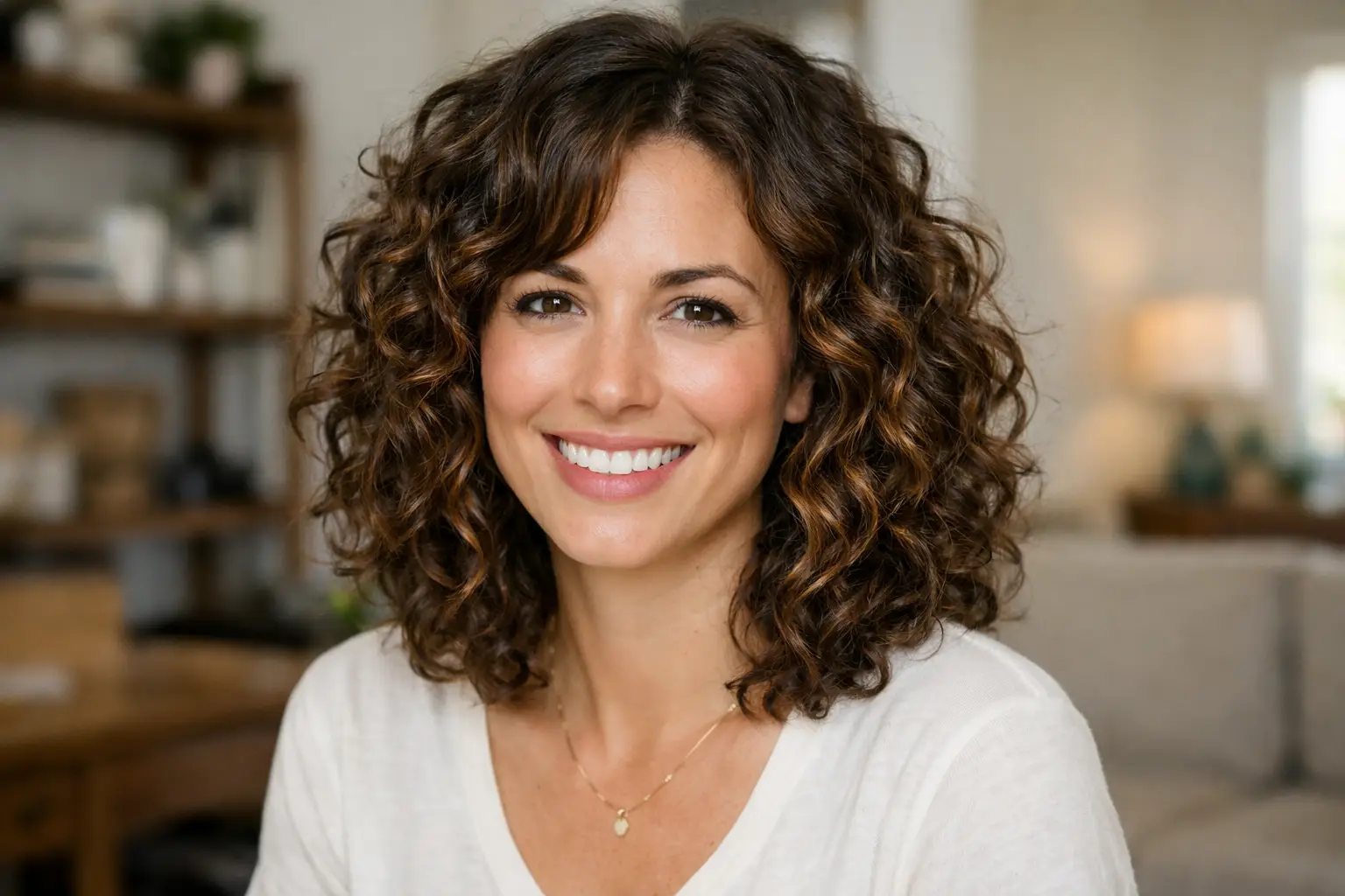 Shoulder Length Curly Cut