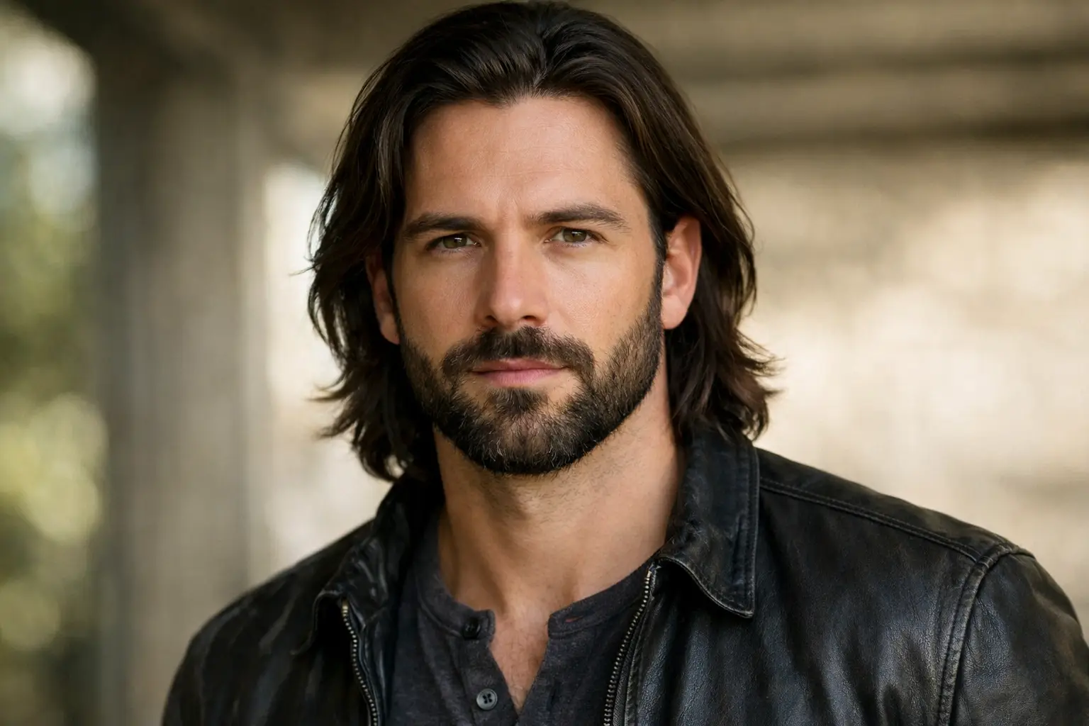 Shoulder Length Hair with Beard