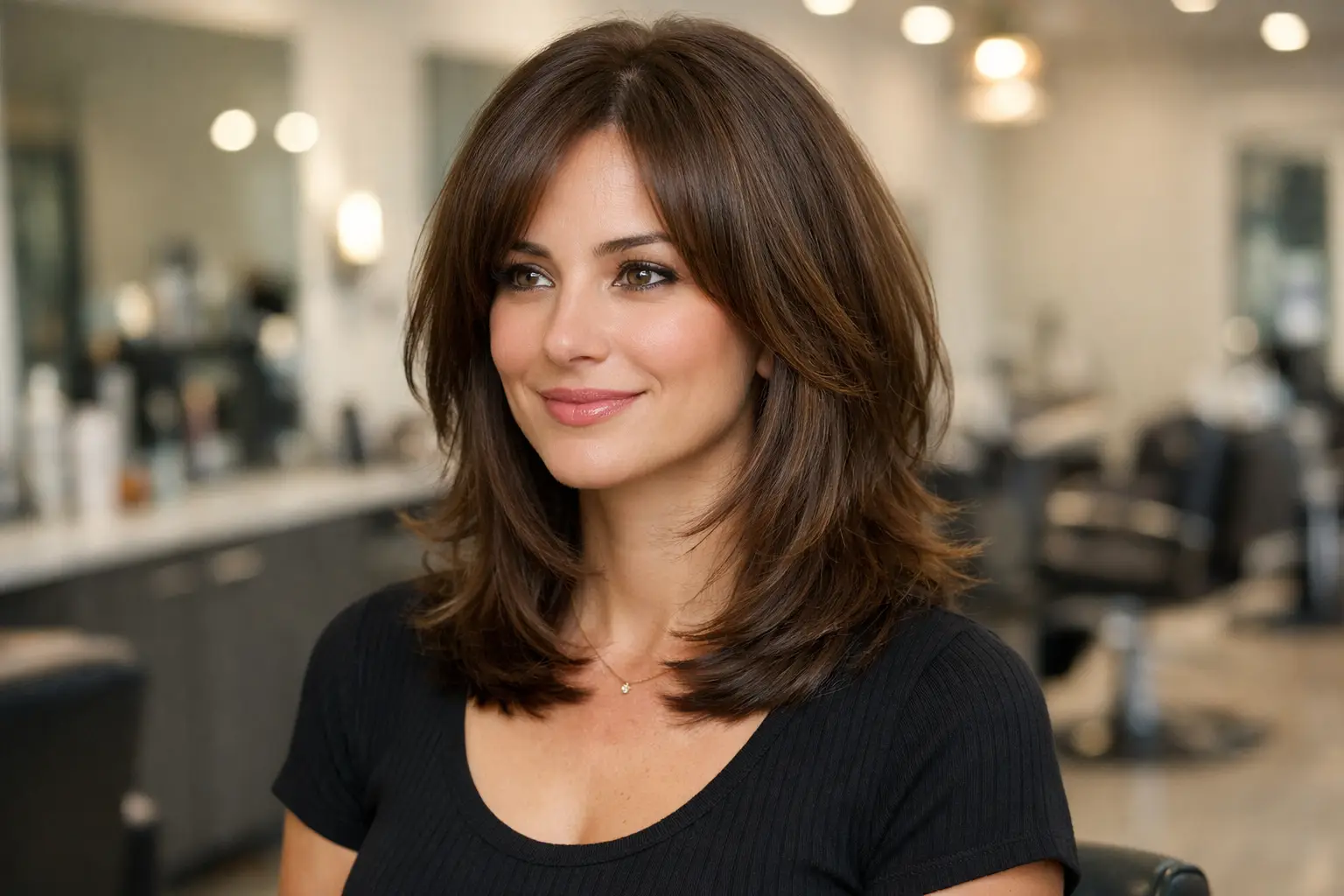 Shoulder Length Layered Cut