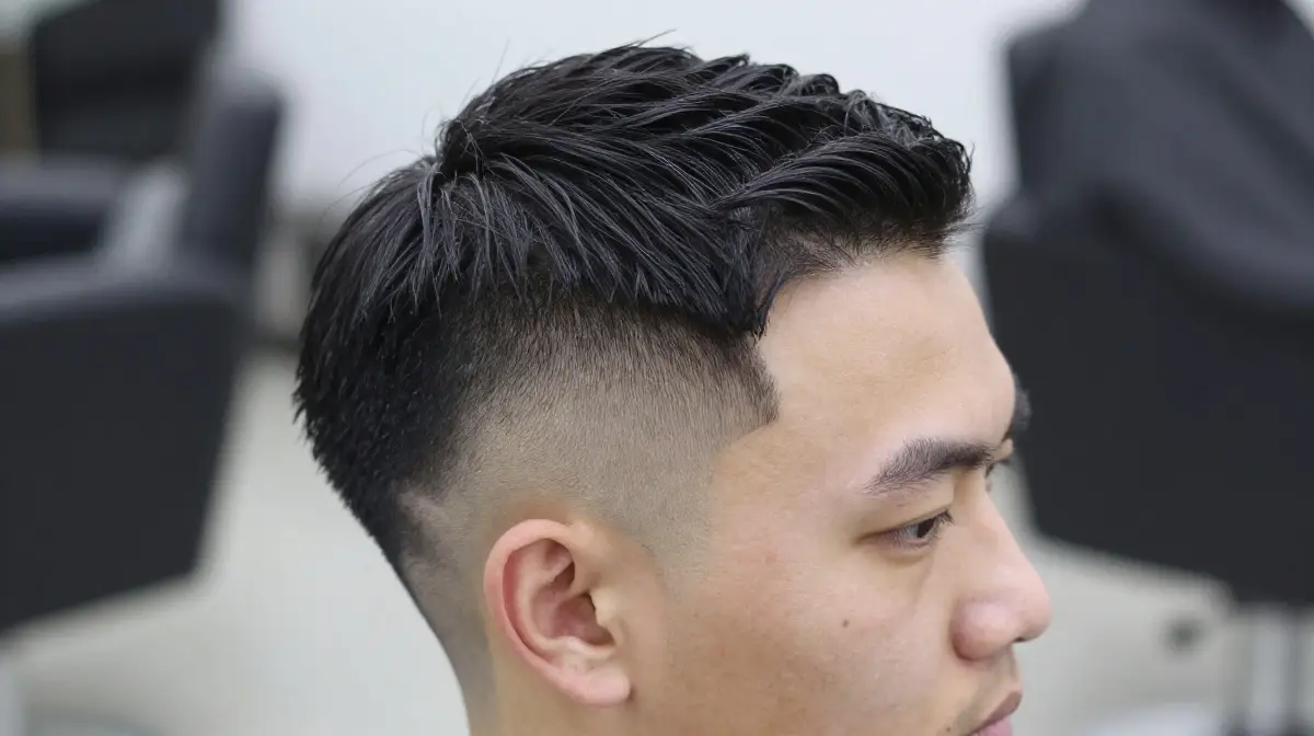 Side Part Comb Over with Mid Fade