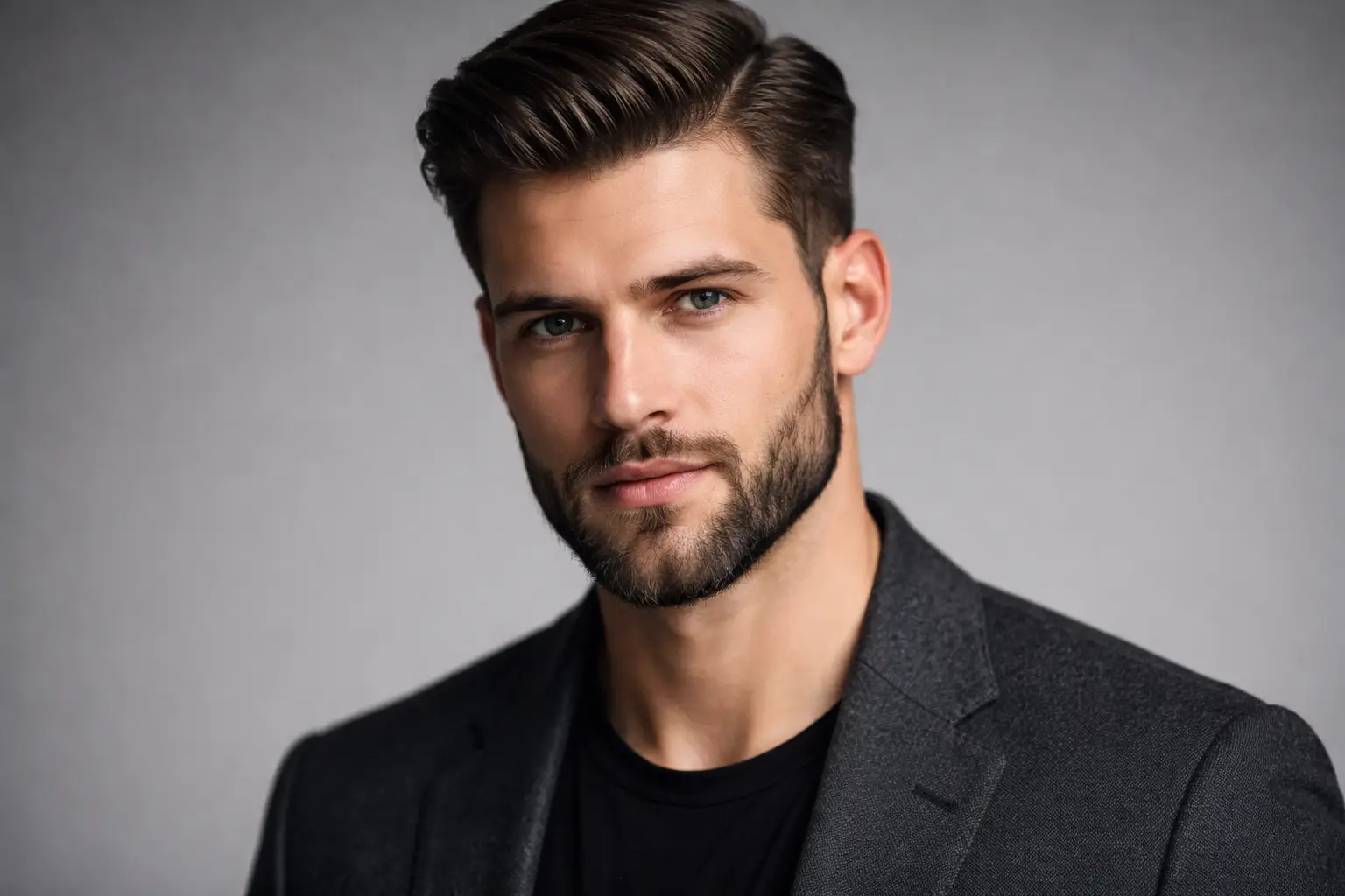 Side Part with Beard Combination