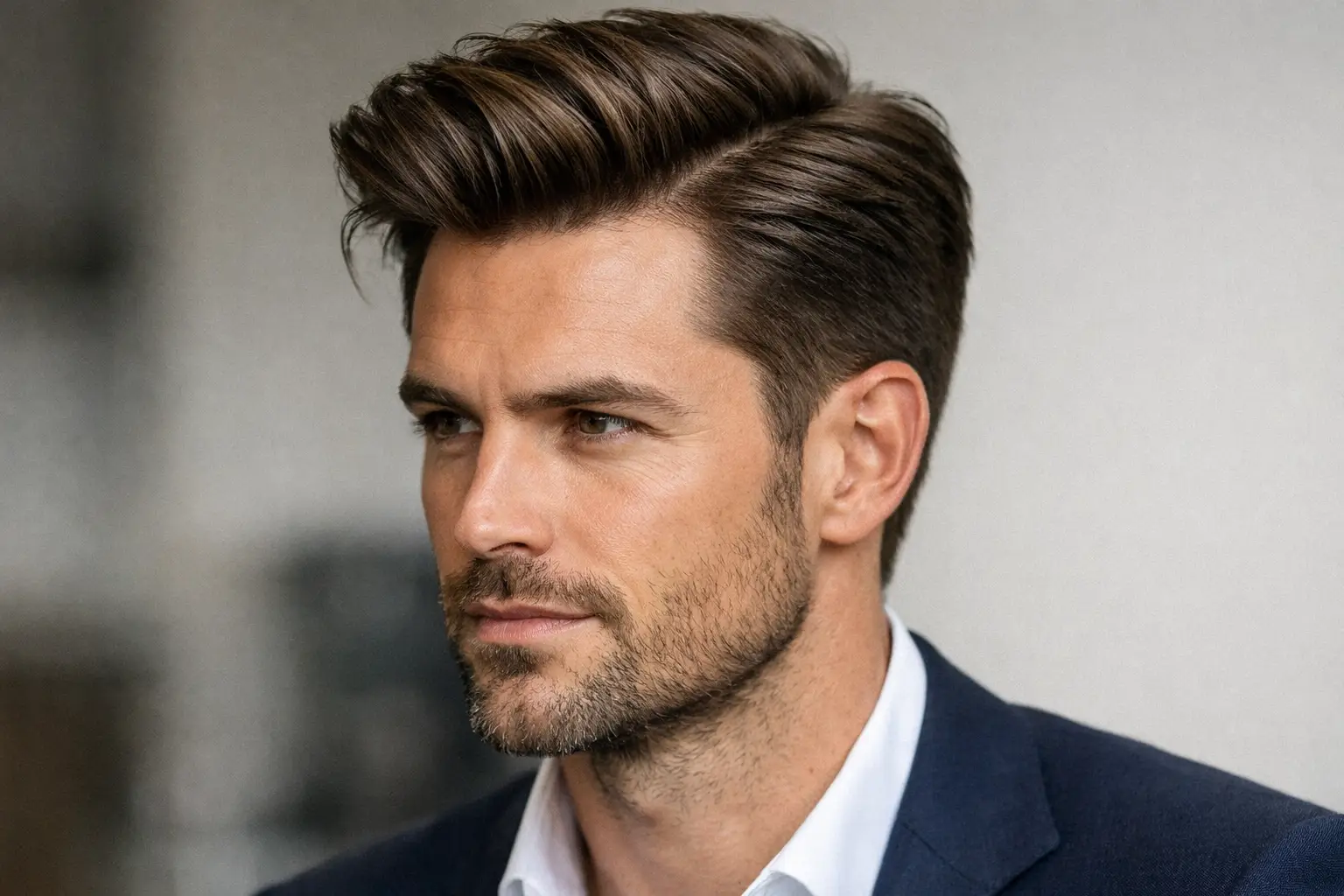 Side Part with Blow Dried Volume