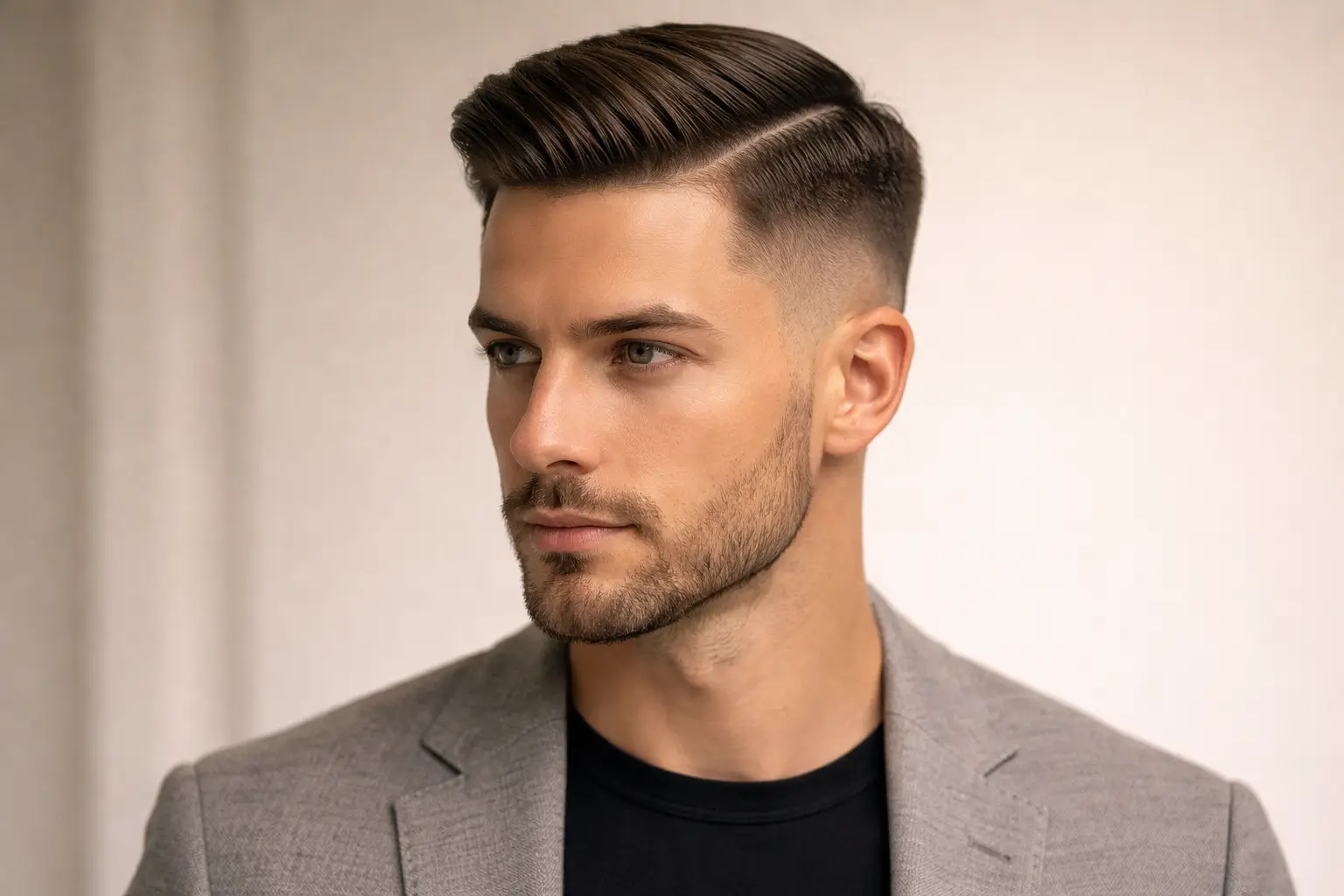 Side Part with Low Fade