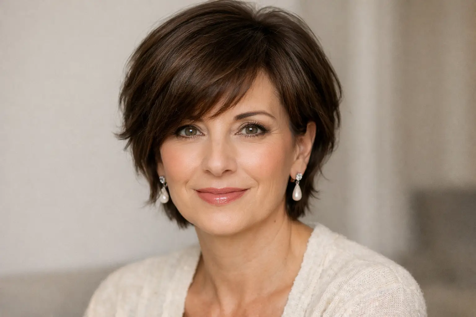 Side Swept Bangs with Short Hair