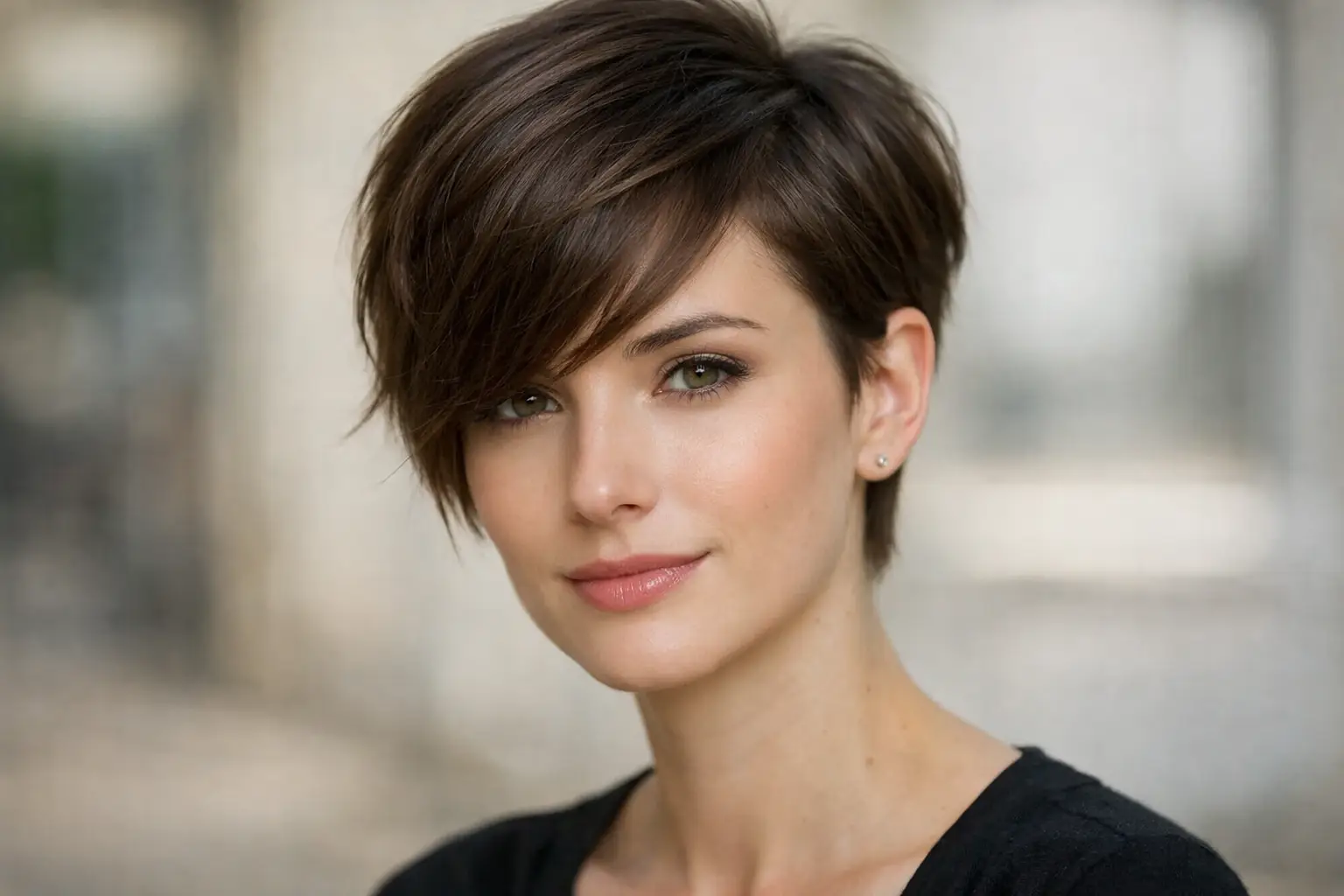 Side Swept Pixie for Soft Edge
