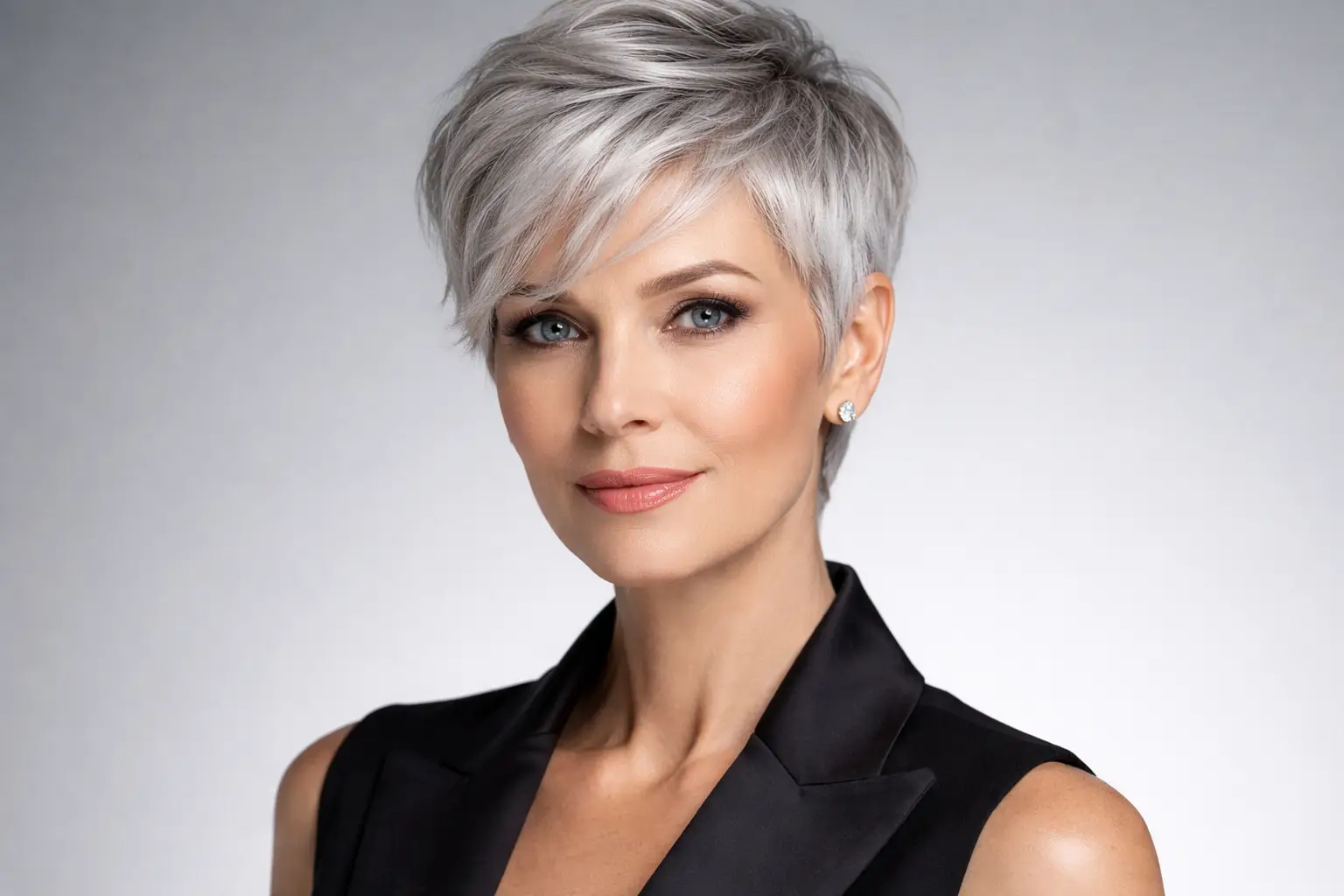 Silver Pixie Cut for Elegant Edge