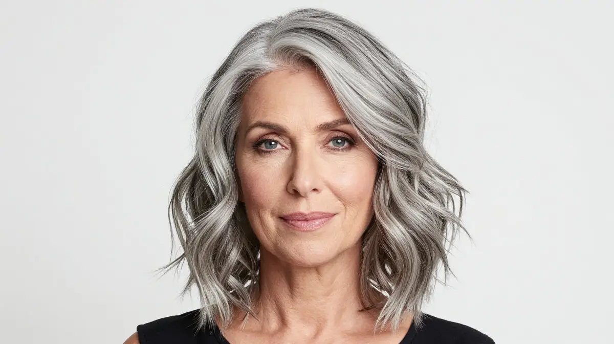 Silver and Gray Wavy Lob
